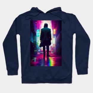 John wick in a neon city Hoodie